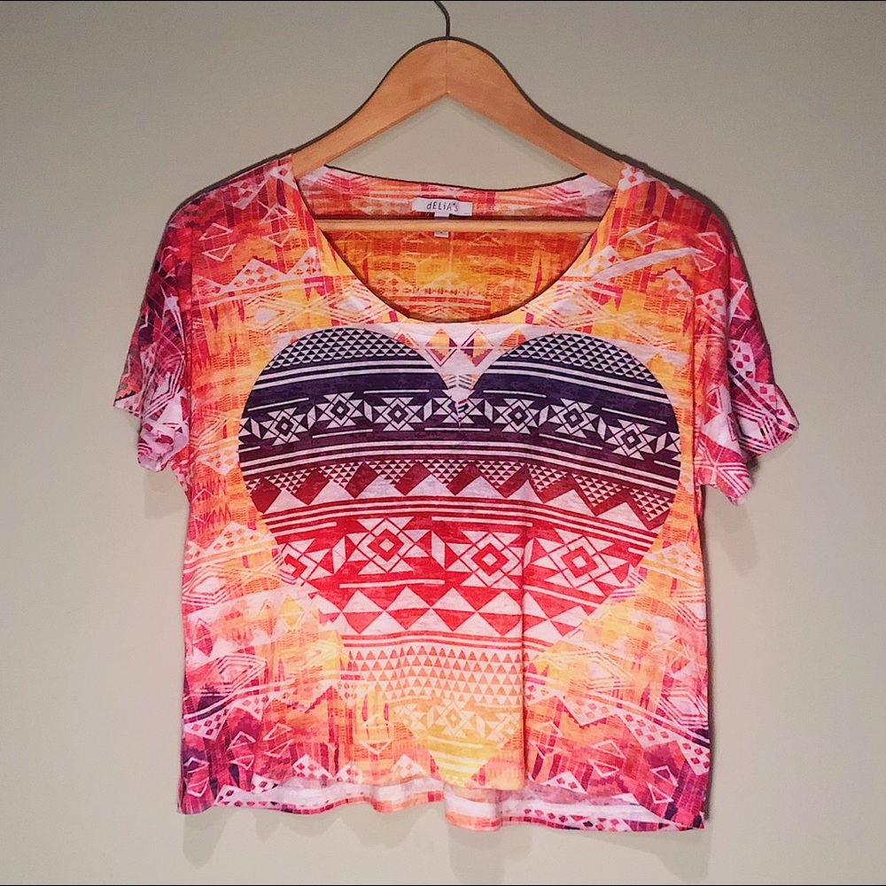 Delia's Neon Aztec Tee Shirt